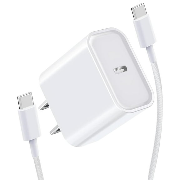 6.6 Ft USB C Fast Charger Cable Fit for iPad 11th Generation A16 11 inch (2025) A3354 A3355 A3356 Apple iPad A16 20W Wall Charging Block Adapter with USB C to Type C Woven Power Cord Wire