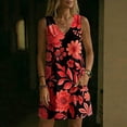 thumbnail image 5 of QUNYINEY Summer Sun Dresses for Women 2026 Mini Floral Sleeveless A Line Tank Dress V Neck with Pockets Vacation Loose Fit Casual Dresses, 5 of 7