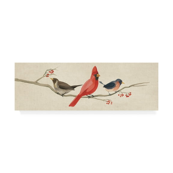 Trademark Fine Art 'Festive Birds Panel II Linen' Canvas Art by Danhui Nai