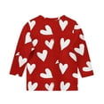 thumbnail image 4 of Posijego Valentine's Day Shirt for Girls Heart Graphic Tees 3/4 Length Sleeve Summer T-Shirts Casual Loose Tops, 4 of 5