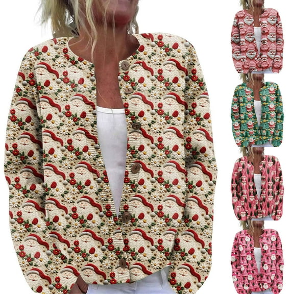 Women'S Christmas Sweater Cute Fun Christmas Sweater Fall And Winter Long Sleeve Knitted Sweater for Fall and Winter, Festive and Cozy, Ideal as Christmas Sweaters for Women ,Green,L