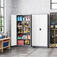 thumbnail image 2 of AUHUP 71" Metal Cabinet with 4 Adjustable Shelves, Garage Storage Cabinets with Locking Doors,Tool Storage Cabinet for Home Office,Warehouse,Workshop(Black), 2 of 8