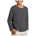 thumbnail image 3 of alcepopk Girls Long Sleeve Shirts Kids Crewneck T-Shirts Fall Tops Tees(Grey,2-3 Y), 3 of 7
