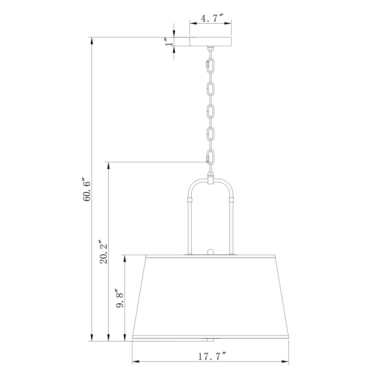 Taro 17.7 in. 3-Light Indoor Chrome Finish Chandelier