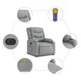 thumbnail image 5 of vidaXL Fauteuil Inclinable de Massage Électrique en Tissu Gris Clair, 5 of 5