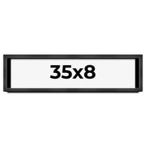 35x8 Frame Black Charcoal Grey Wood Textured Picture Frame | 0.75 Inch Moulding Width | Gunmetal