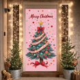 thumbnail image 3 of Colorful Design Christmas Banner Festive Xmas Display Christmas Tree Pattern Star Decor Holiday Background for Christmas Party Holiday Celebration Indoor Decoration, 3 of 9
