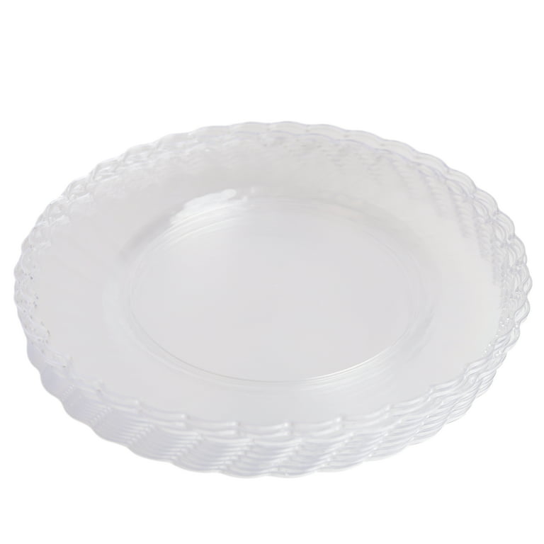 JAM Paper® Round Plastic Disposable Party Plates, Large, 10 1/4