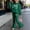 Dark Green, variant on Toddler Girl Outfits Size 8-9Y Crew Long Sleeve Bow Print Top with Flare Pants Kids Chic Set Girl Clothes