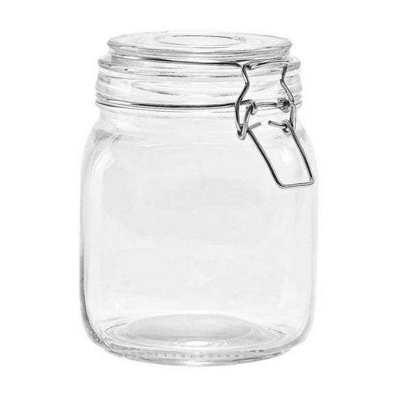 Mainstays Kitchen Food Storage 38-Ounce Clear Glass Lock Lid Jar