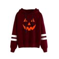 thumbnail image 1 of DYMADE Sweat à Capuche en Peluche à Manches Longues Imprimé Citrouille pour Femmes Halloween, 1 of 3