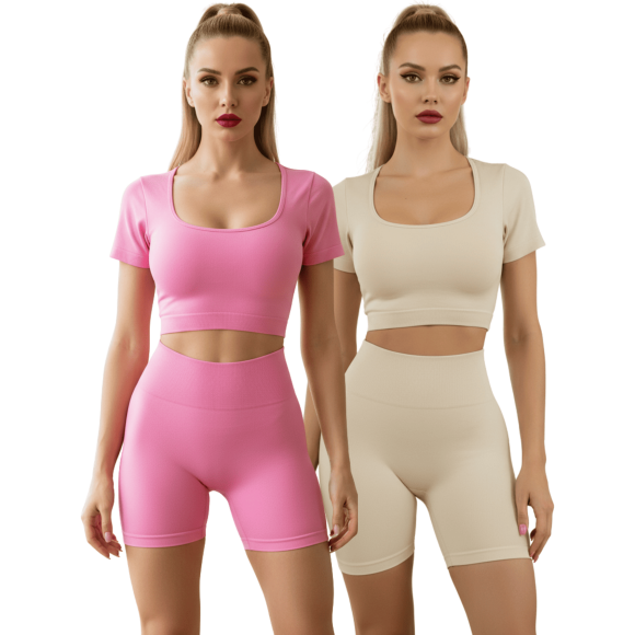 Set De Dos Conjunto Deportivo Casual Mujer Short y Blusa Stretch Tye-Dye Comodidad y Estilo UNITALLA