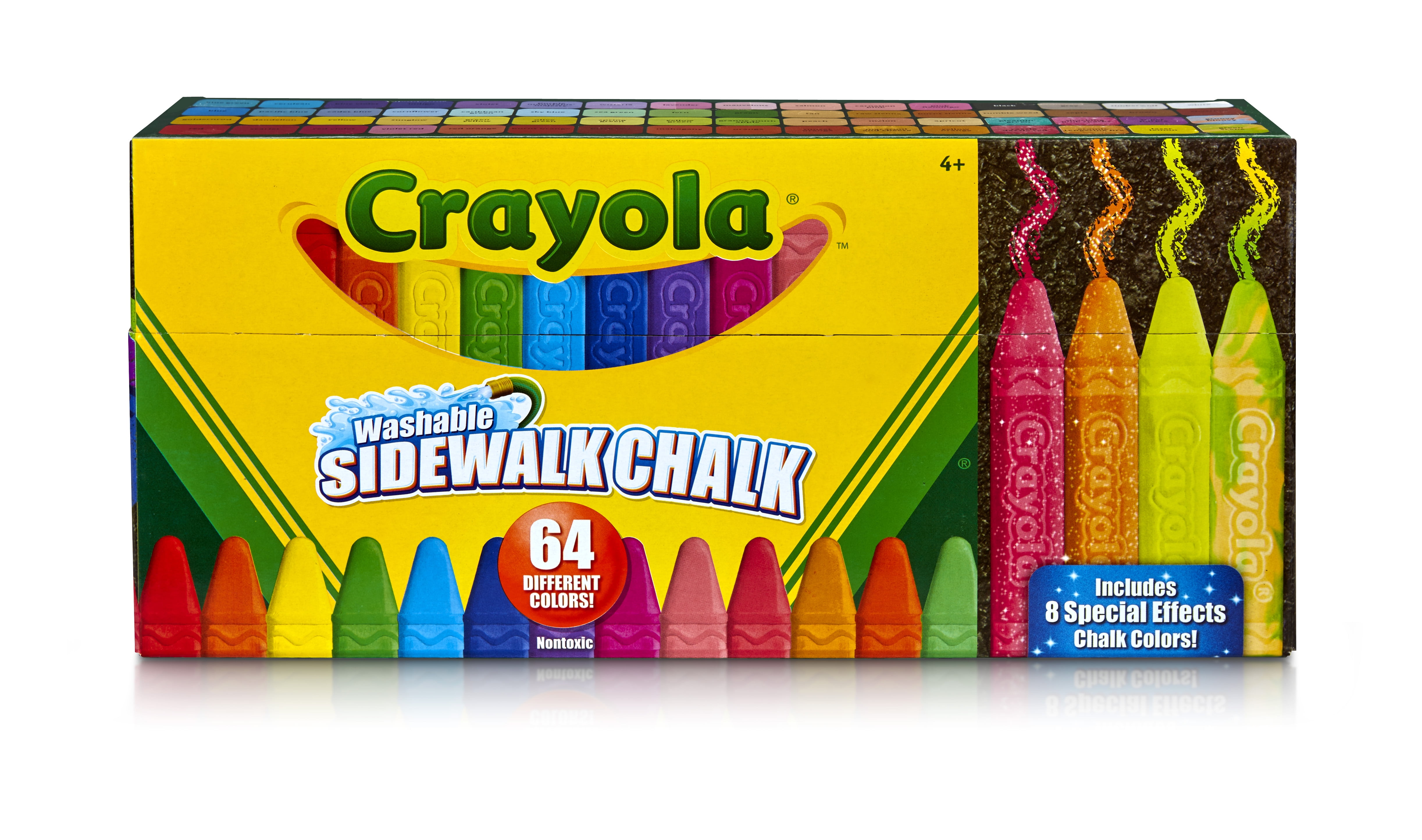Crayola Washable Sidewalk Chalk in Assorted Colors, 64 Count , Gift for
