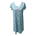 thumbnail image 4 of Sakmal Casual Womens Moo Moo Nightgown Short Blue Loungewear Print Short Sleeve Nightgowns for Women, 4 of 5