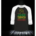 thumbnail image 2 of Shop4Ever Men's Juneteenth is My Independence Day June 19th 1865 Raglan Baseball Shirt Small Black/White, 2 of 4