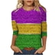 thumbnail image 2 of Fiudx Ofertas de La Semana Blusa Holgada con Estampado de Pascua y Cuello Redondo Retro de Manga Tres Cuartos a La Moda para Mujer, 2 of 4