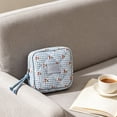 thumbnail image 6 of Dongrere Cherry Plaid Cosmetic Bag, Portable Zipper Makeup Pouch, Mini Storage Purse for Travel Work Use, Blue, 6 of 6