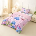 thumbnail image 2 of Manfei Sweet Letter J Twin Comforter Sets,Kawaii Butterfly Bedding Set,Multicolored,Pink Reversible,2-Piece,1 Comforter and 1 Pillowcase, 2 of 7