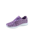 thumbnail image 3 of Zone1k Little Girl Big Girl Glitter Sparkle Comfort Light Weight Slip On Flat Sneaker Shoes ( Purple, 12), 3 of 4