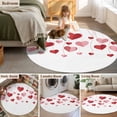 thumbnail image 6 of Valentine's Day Large Area Rugs for Bedroom Living Room, Soft Non Slip Carpet Bedside Rug, Pink Red Love Sweet Falling Heart Romantic Round Floor Cover Kitchen Accent Rug 4' for Dining Room/Office, 6 of 9