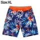 thumbnail image 2 of Pantalones de playa de verano para niños, pantalones de playa con estampado de hojas, pantalones de surf elásticos de cuatro lados, pantalones cortos casuales (azul), 2 of 6