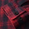 thumbnail image 6 of Ceisia Men's Relaxed Fit Long Sleeve Plaid Flannel Shirt Casual Button Down Turndown Collar Shirt Red L Gifts, 6 of 8
