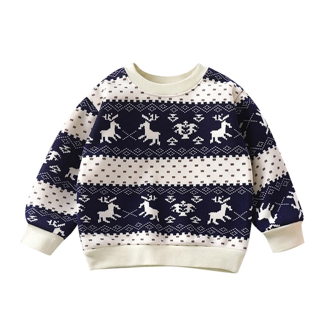 Gibobby Blusas Termicas Suéter de lana para niños, otoño e invierno, suéter nuevo para niños, ropa gruesa de manga larga para, ropa de abrigo para niñas, ropa para niños(Azul, 6-7 Años)