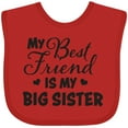 thumbnail image 3 of Inktastic My Best Friend is My Big Sister with Hearts Boys or Girls Baby Bib, 3 of 4