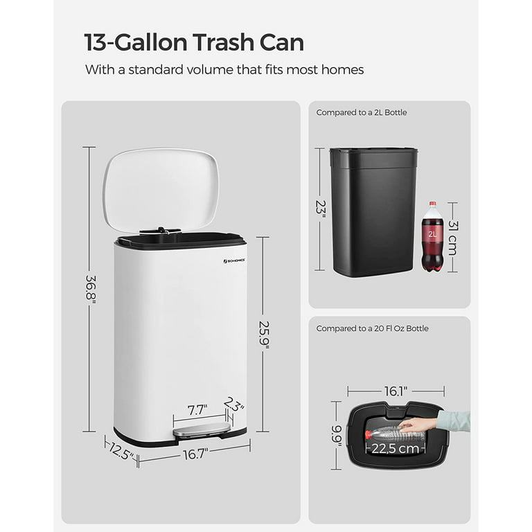 SONGMICS 13 Gallon Motion Sensor Trash Can