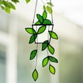 thumbnail image 5 of Stained Glass Window Hanging Green Plants Artificial Deocr Faux Plant Suncatchers, Gift for Plant Lover, 5 of 6