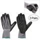 thumbnail image 1 of Guantes resistentes a los cortes 3 pares de guantes de trabajo de caucho de nitrilo de seguridad resistentes a los cortes Protector de manosL, 1 of 8