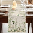 thumbnail image 3 of Table Runners 90 Inches Long Dress Scarves, Watercolor Floral Farmhouse Coffee/Dining/Kitchen Table Runner for Living Room, Spring Flowers Birds Plants Country Beige 13x90 Inch, 3 of 9