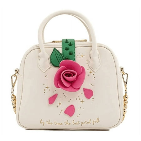Loungefly Disney Beauty and the Beast Rose Crossbody Faux Leather Bag
