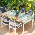 thumbnail image 2 of Easter Table Cloths for 4 Foot Rectangle Tables, Spring Watercolor Eggs Country Tulip Wooden Grain Patio Waterproof Elastic Fitted Tablecloths, Washable Rectangular Table Cover for Camping, 2 of 8