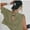 Khaki green, variant on Workout Crop Tops for Women Loose Fit Breathable Yoga T Shirts Running Athletic Cropped Workout Tops