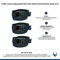 thumbnail image 3 of CTM Cotton Adjustable Belt with Nickel Finish Buckle (Pack of 3), 3 of 3