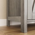 thumbnail image 1 of Farmhouse Accent Sideboard Buffet Cabinet – Doors & Shelves – Rattan Style Entryway Storage Console – Perfect for Kitchen, Dining, Living Room – Grey, 76x40x80cm, 1 of 8