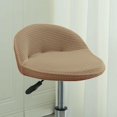 thumbnail image 2 of Curved Back Bar Stool Covers 2/4 PCS Stretch Low Back Chair Protectors Modern Solid Color Pub Counter Round Bar Stool Slipcovers for Kitchen Dining Room Cafe(Khaki,2PCS), 2 of 7