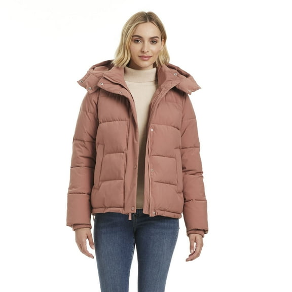 Women's Modern Supply by Sanctuary Hooded Puffer Coat Color: Clay Size: XX LARGE