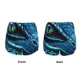thumbnail image 3 of Susaid Blue Viper Snake Closeup Face Print Women's High Waisted Running Shorts Quick Dry Athletic Gym Track Workout Shorts Zip Pocket-Medium, 3 of 7