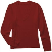 White Stag - Women's V-Neck Cable-Front Sweater
