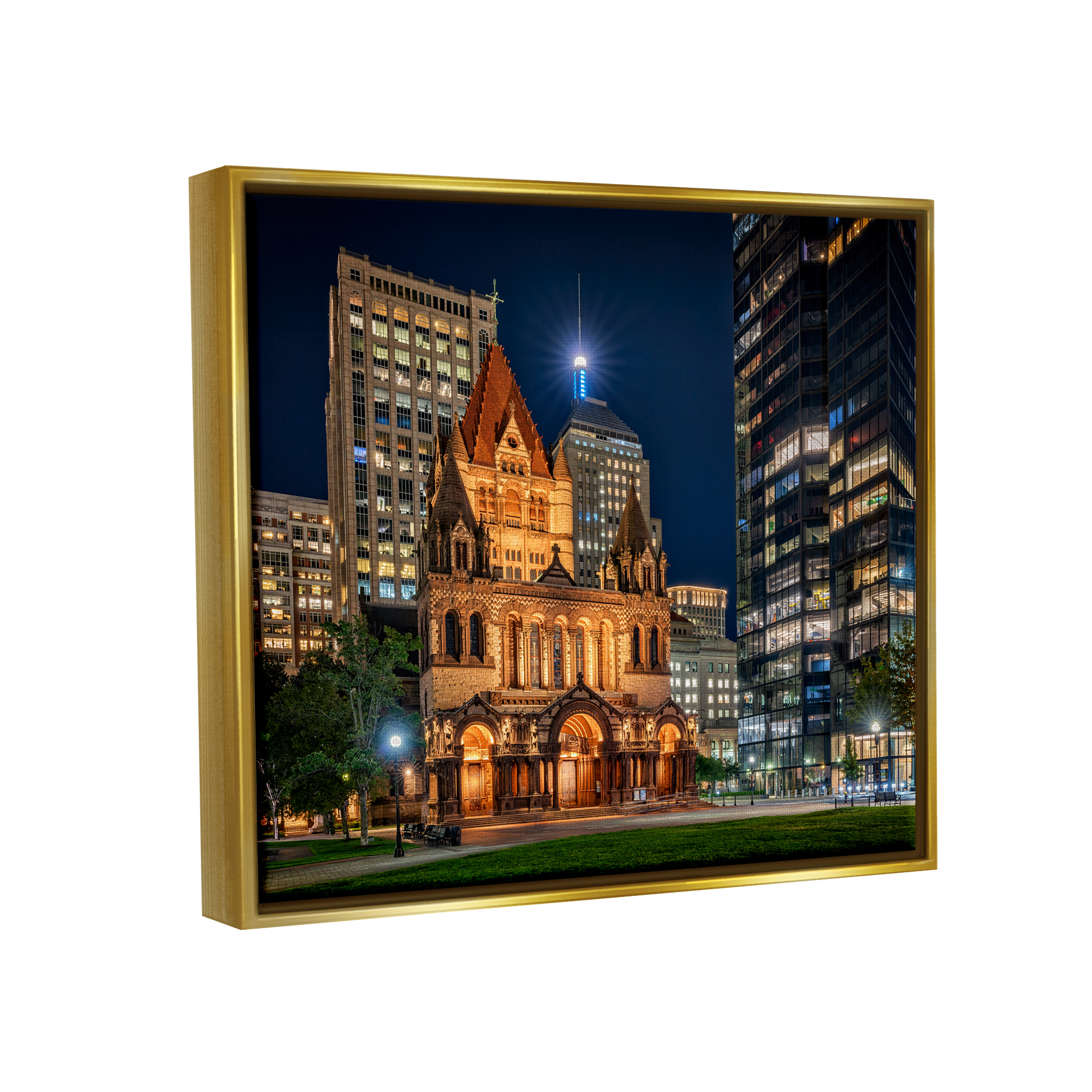 Stupell Urban Cityscape Architecture Buildings Landscape Photography Gold Floater Framed Art Print Wall Art