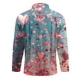 thumbnail image 4 of guisaled Valentines Button Down Shirt Men Long Sleeve Heart Printed Tee Shirts Loose Fit Dressy Casual Vacation Dating Tops Valentines Day Gifts, 4 of 5