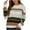Khaki, variant on WRKEKC Women's Striped Round Neck Knit Pullover Sweater Long Sleeve Casual Preppy Style Comfort Tops Basic Sweater