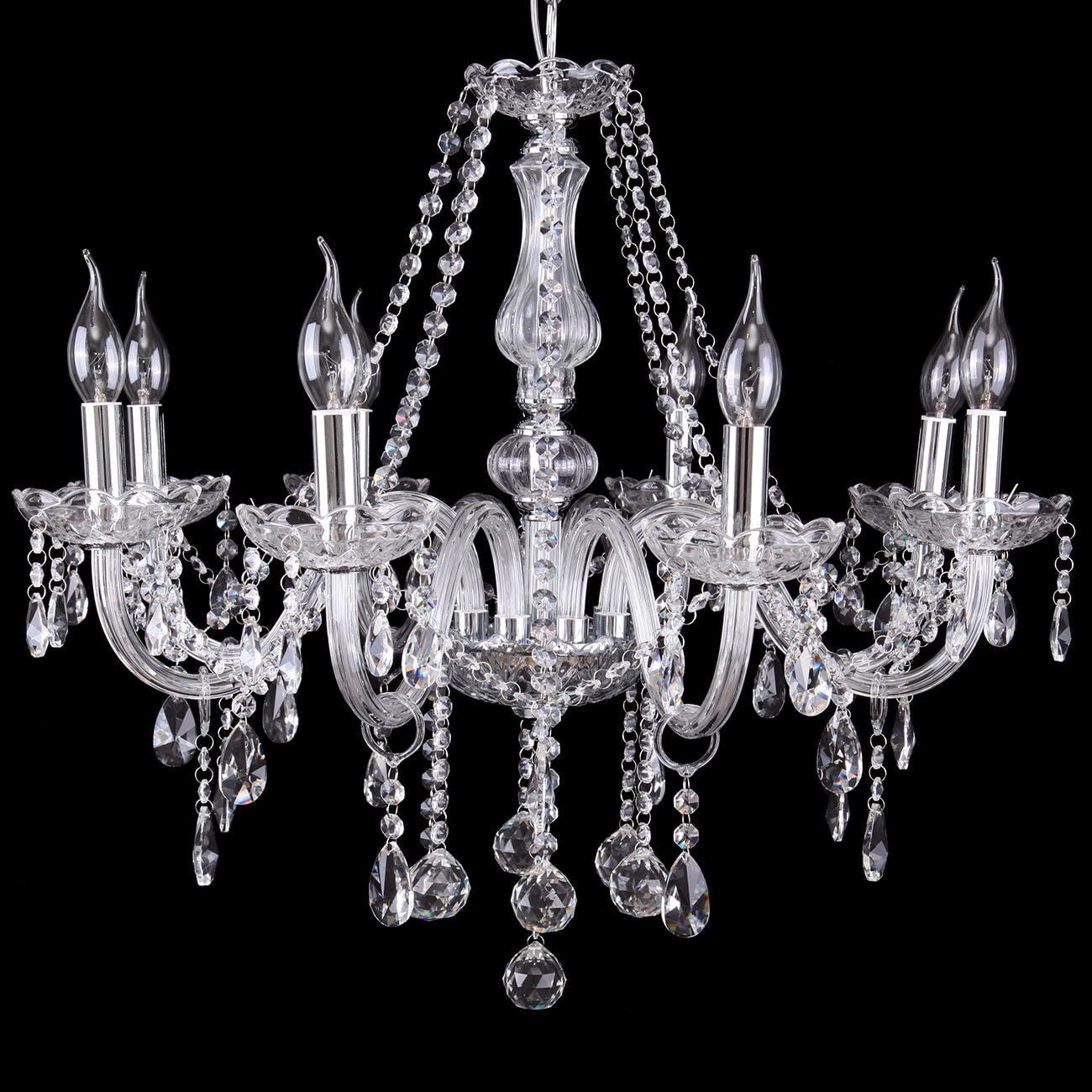 Ridgeyard Modern Elegant 8 Lights Crystal Chandelier K9 Luxury Pendant