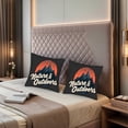 thumbnail image 2 of Set of 2 Vintage Style Throw Pillow Covers 18x18in - Mountain Range Design with Orange Sky Perfect for Couch Bed or Car Decor, 2 of 8