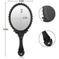 thumbnail image 2 of Vintage Hand Mirror with Embossed Rose on The Back Handheld Makeup Beauty Metal Mirror, 2 of 4