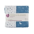 thumbnail image 4 of Parent's Choice 100% Cotton Fitted Crib Sheets for Baby Boys, Blue, Space, 2 Count, 4 of 9