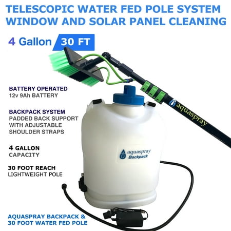 Backpack Water Tank with Water Fed Pole Window and Solar Cleaning (Best Water Fed Pole System)