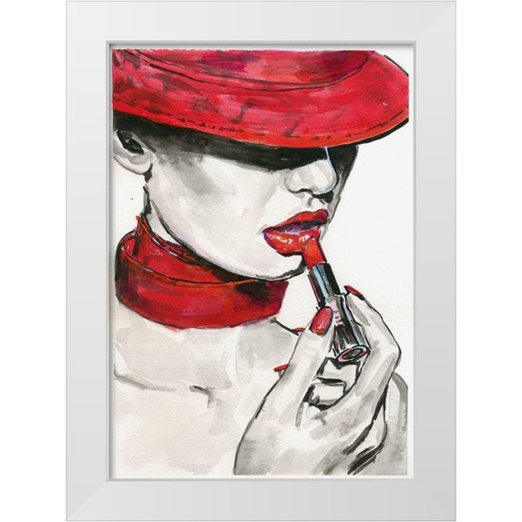 Tashe 14x18 White Modern Wood Framed Museum Art Print Titled - Ready for Kiss